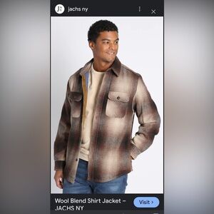 JACHS NEW YORK PREMIUM OUTDOOR PURVEYORS Med. flannel Wool Blend Shirt Jacket
